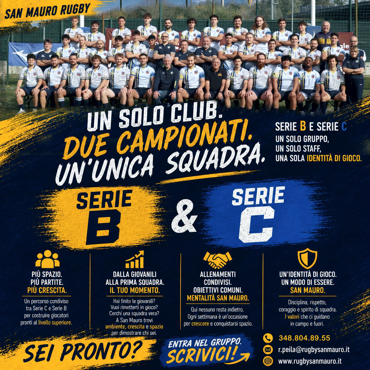 UN SOLO CLUB. DUE CAMPIONATI. UN’UNICA SQUADRA